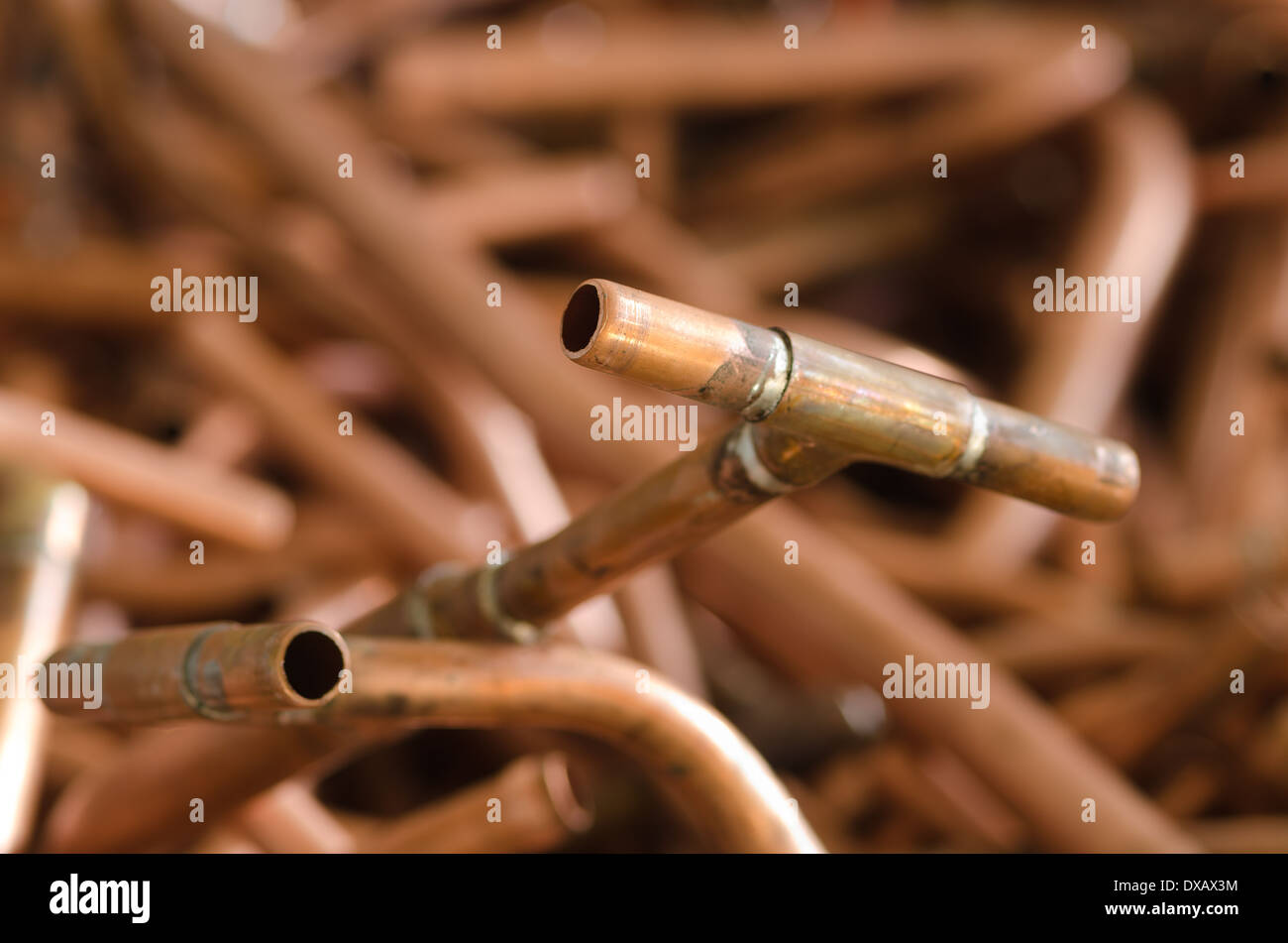 mass of copper plumbing pipe discarded and now scrap metal 15 20 mm