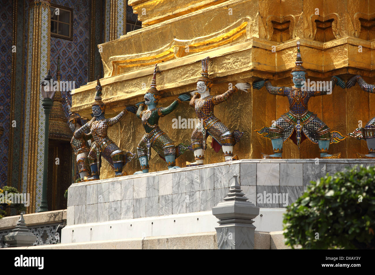Guardians statue at The Grand Palace Temple in Bangkok , Thailand Stock ...