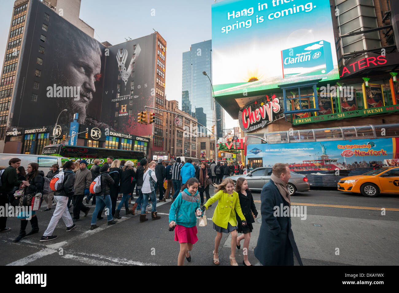 An electronic billboard in Times Square in New York, owned by CBS Outdoor America Stock Photo