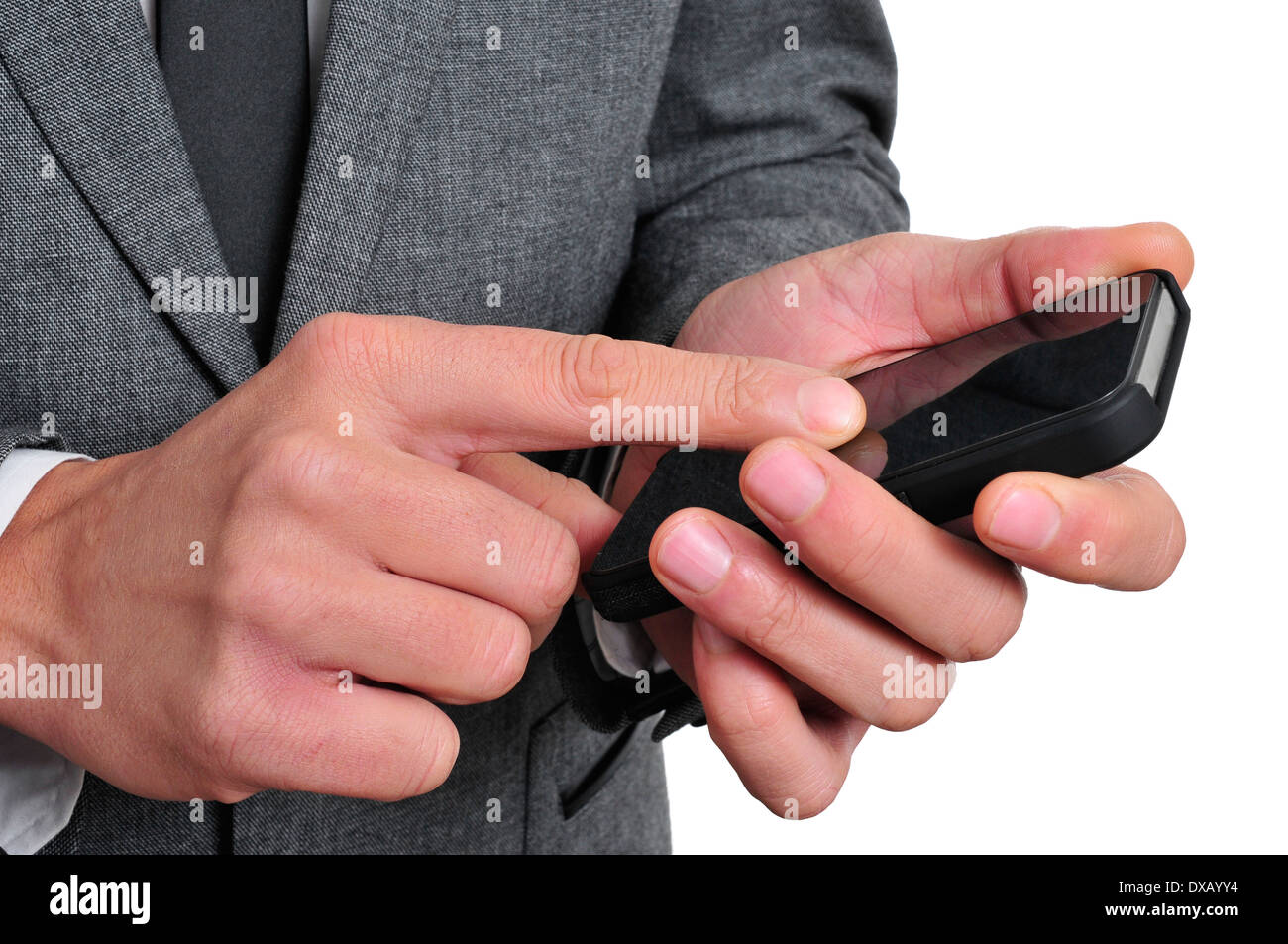 a businessman using a smartphone Stock Photo