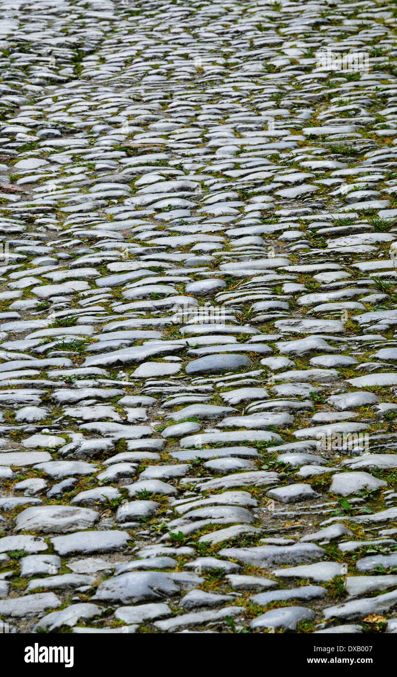 Ancient background of the cobbled road Stock Photo - Alamy