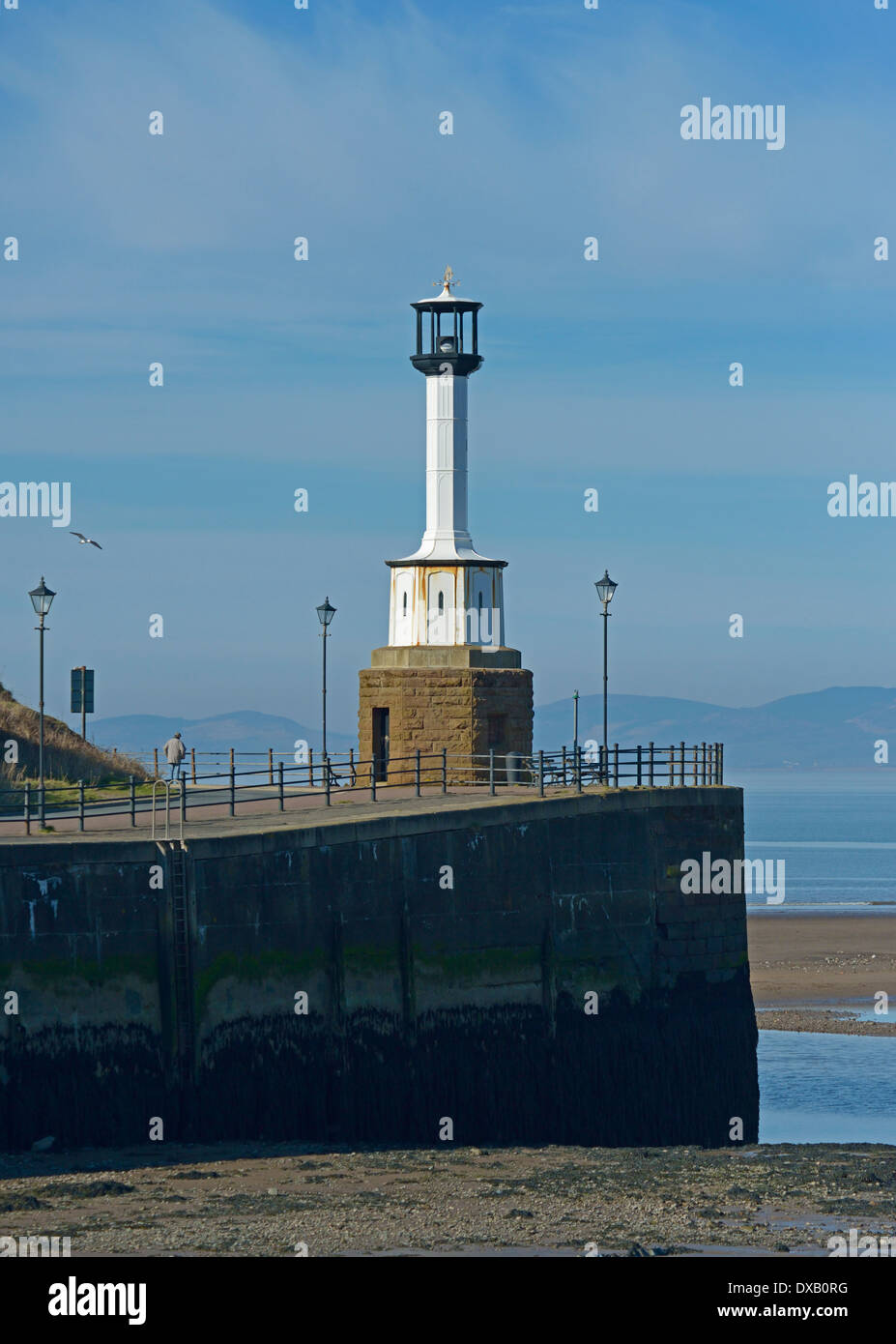 The Harbour and Lighthouse. Maryport, Cumbria, England, United Kingdom, Europe. Stock Photo