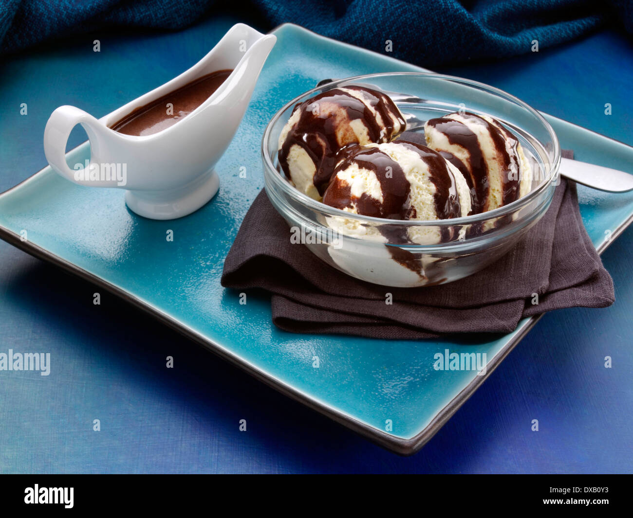 Chocolate agave ice cream topping Stock Photo - Alamy