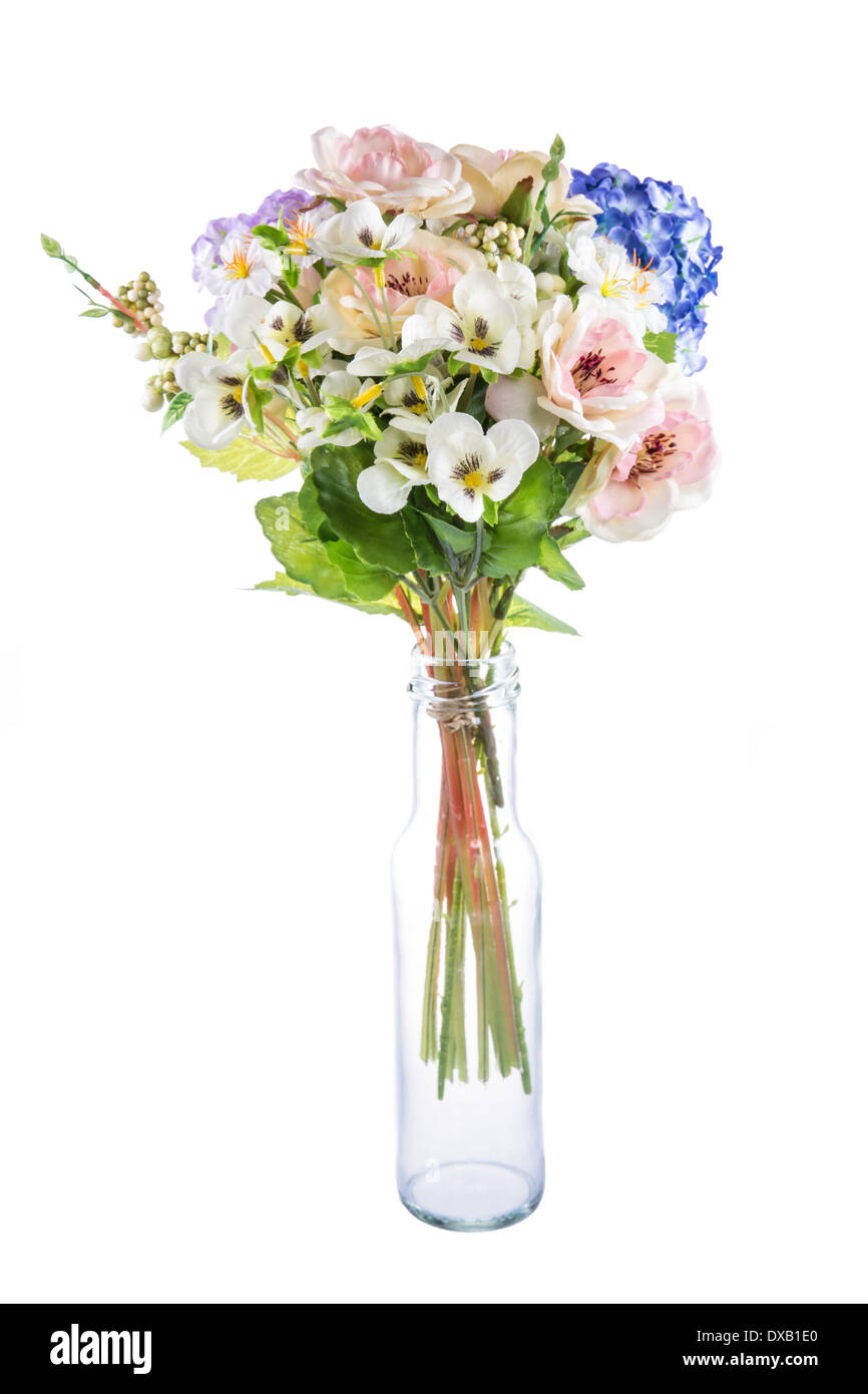Bouquet of artificial flowers made of plastic Stock Photo Alamy