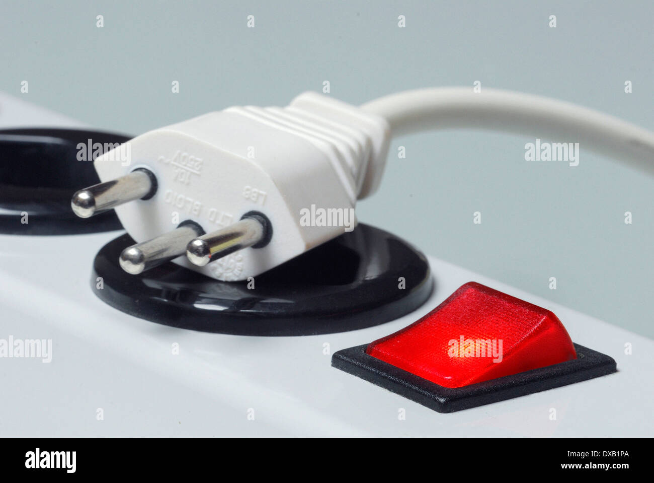 Multiple socket strip Stock Photo - Alamy