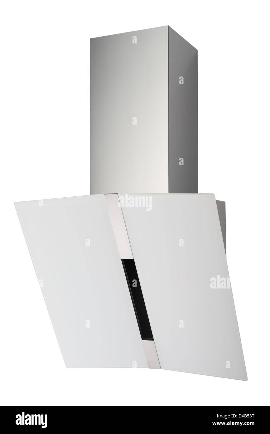 Modern INOX cooker hood isolated on white Stock Photo Alamy