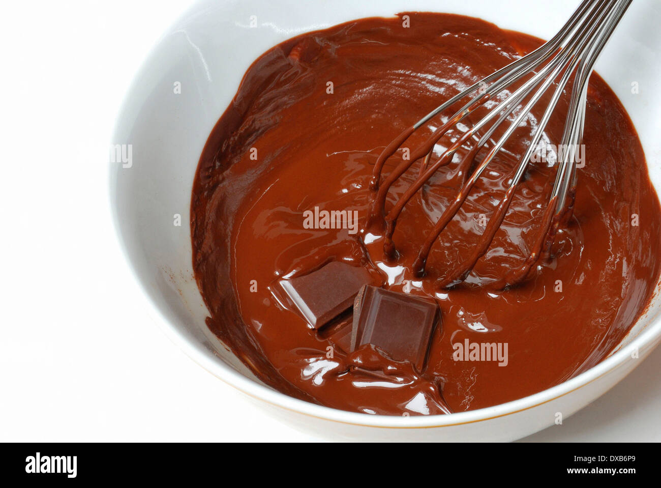 Melted dark chocolate Stock Photo