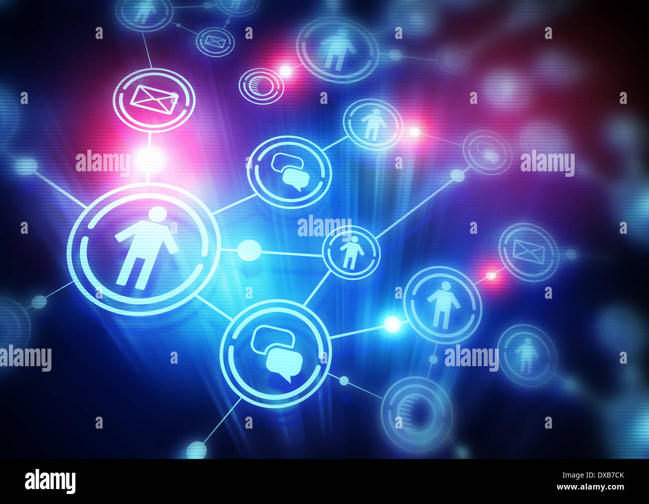 Technology and connecting people background illustration Stock Photo