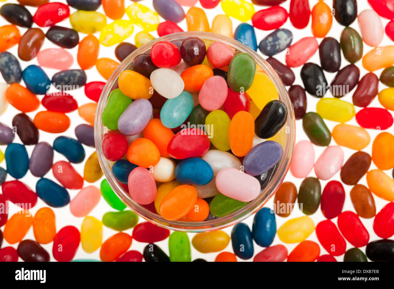 Multi-colored jelly beans mix Stock Photo