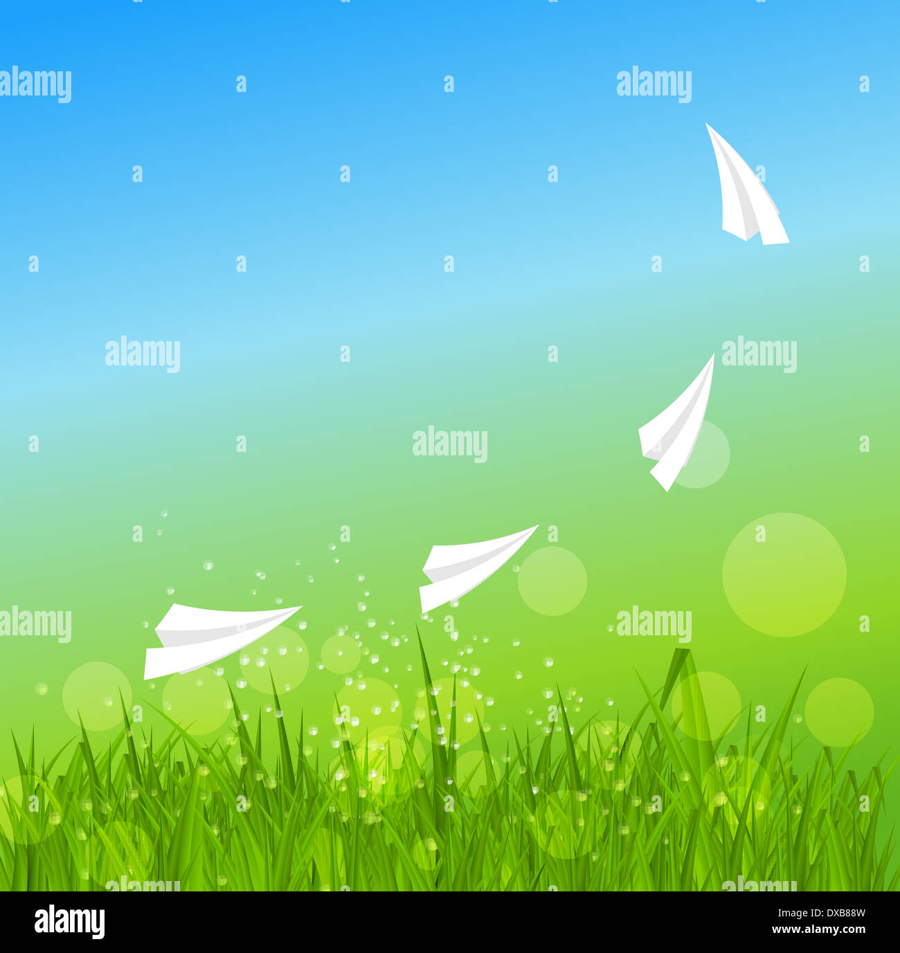 Summer Abstract Background with Grass. Vector Illustration Stock Photo ...