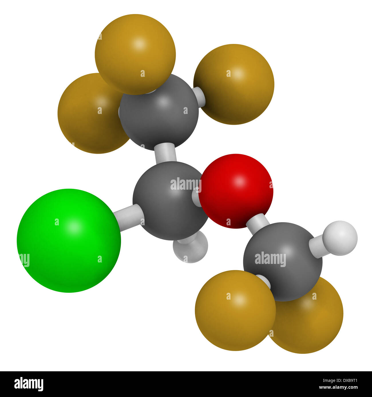 Isoflurane anesthetic drug molecule. Used for inhalational anesthesia