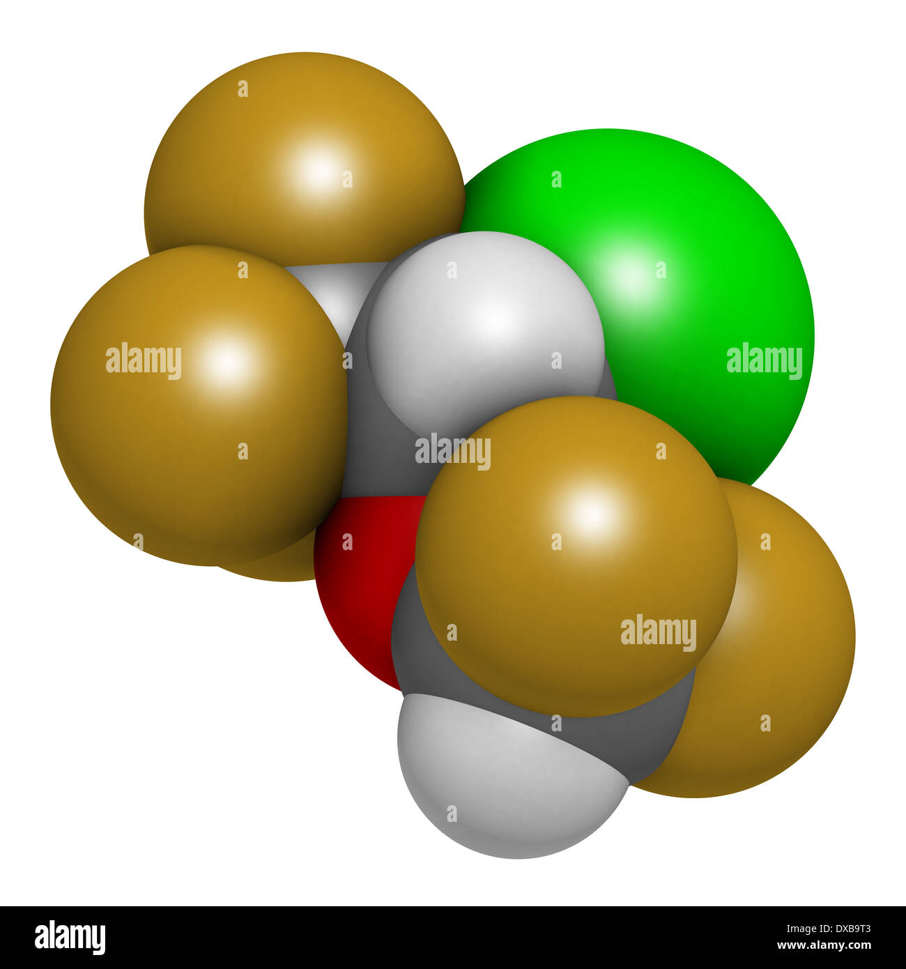Isoflurane anesthetic drug molecule. Used for inhalational anesthesia