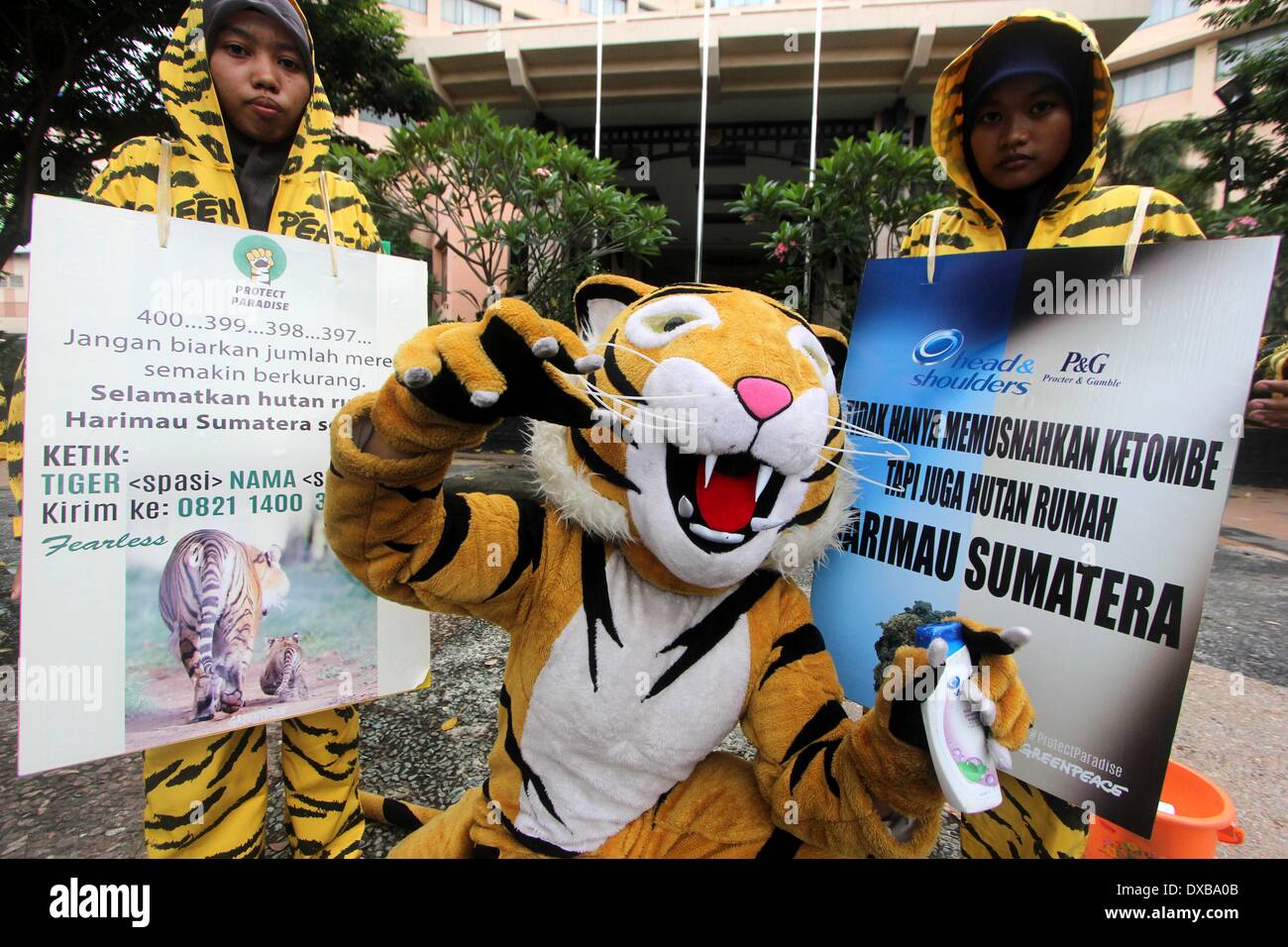 Central Java, Indonesia. 21st Mar, 2014. MARCH 21: Greenpeace activists ...