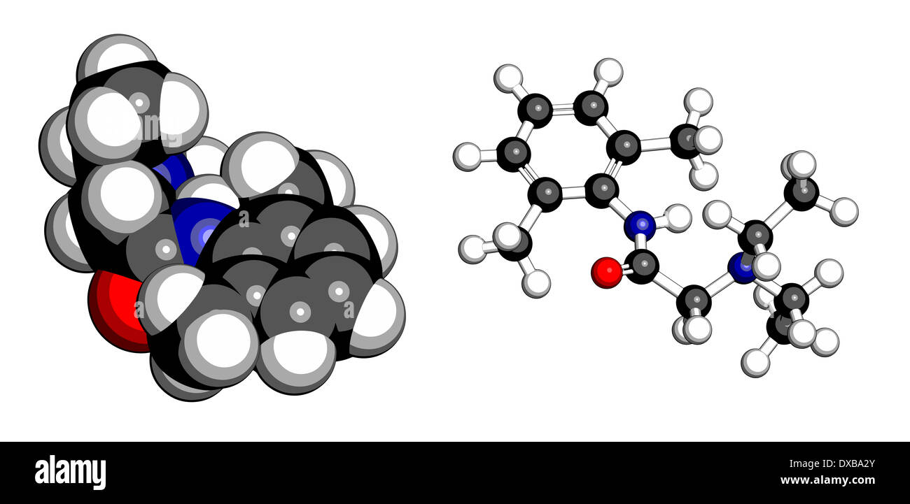 lidocaine local anesthetic drug molecule. Also known as xylocaine or lignocaine Stock Photo Alamy