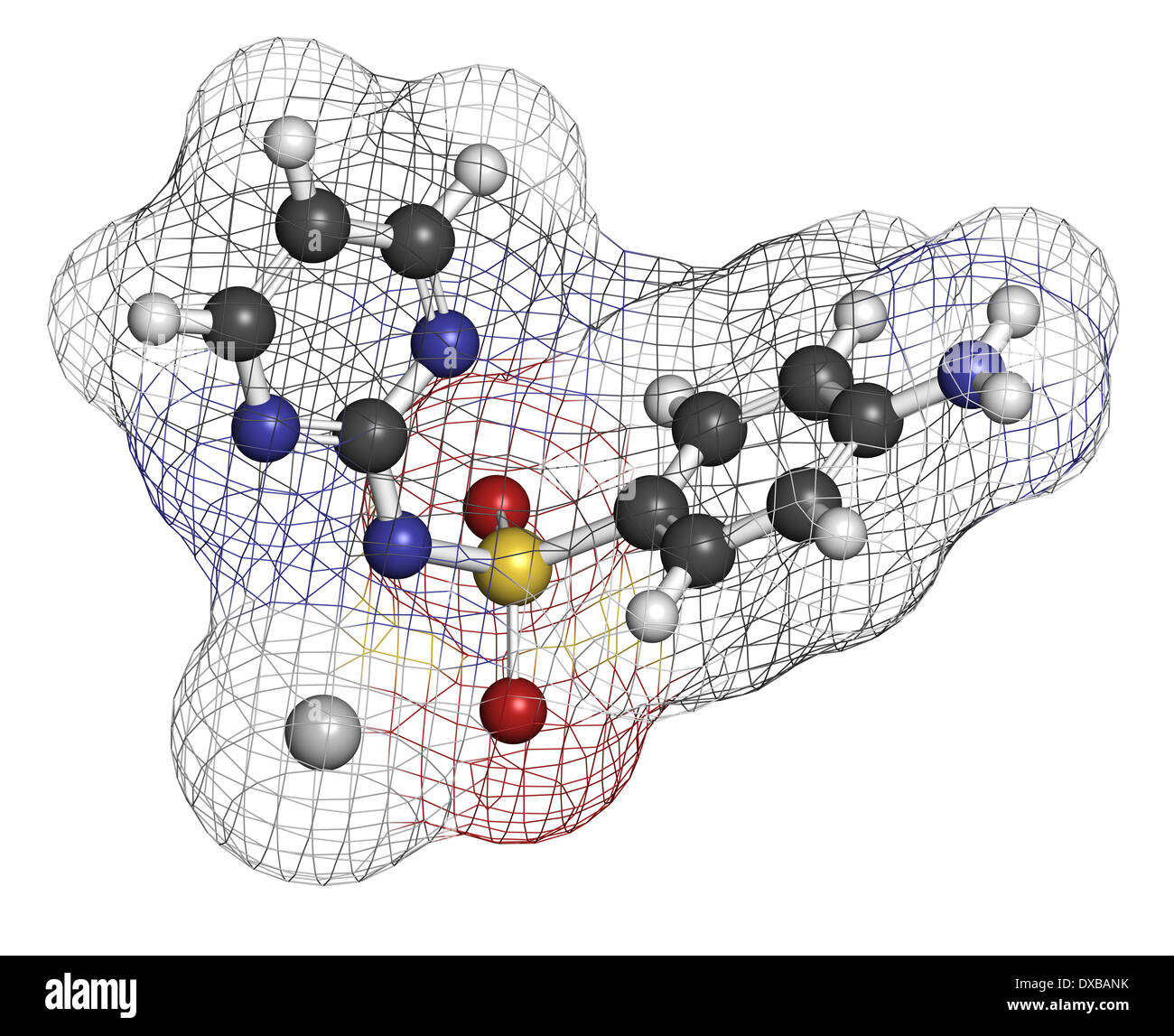 Silver sulfadiazine topical antibacterial drug molecule. Used in