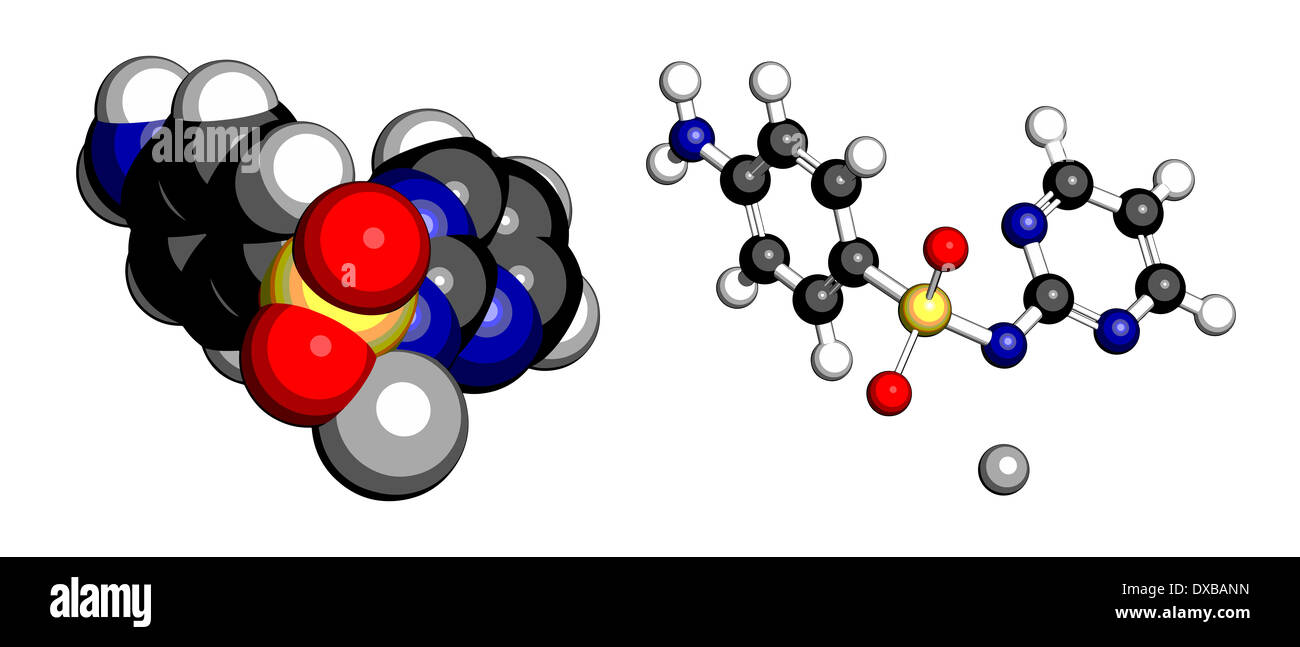 Silver sulfadiazine topical antibacterial drug molecule. Used in