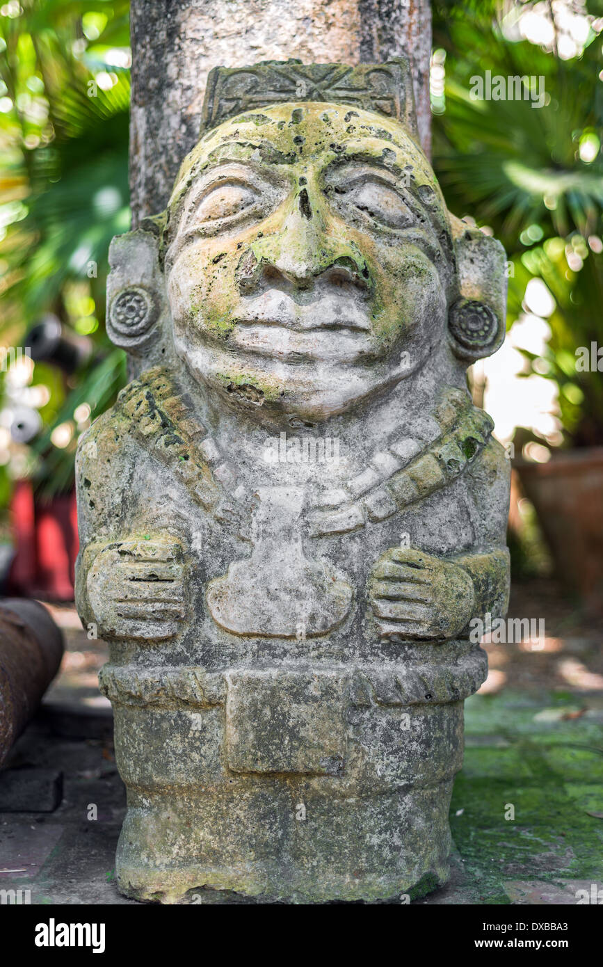 Ancient pre-columbian statue in Cartagena, Colombia Stock Photo