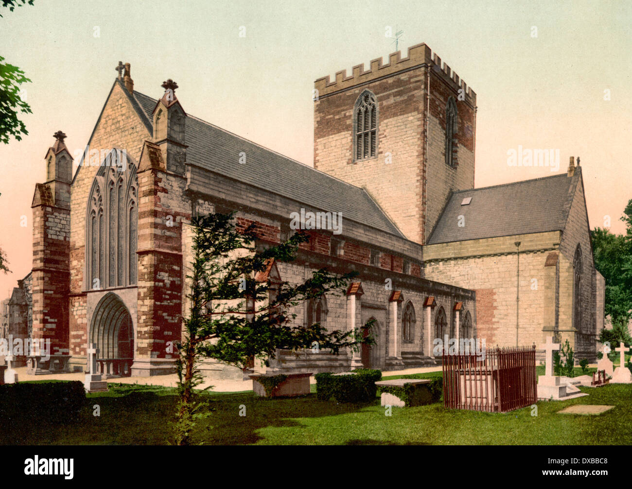 Cathedral, St. Asaph, Wales, circa 1900 Stock Photo
