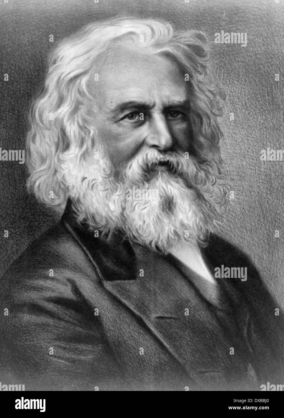Henry Wadsworth Longfellow, American poet and educator, circa 1880 Stock Photo