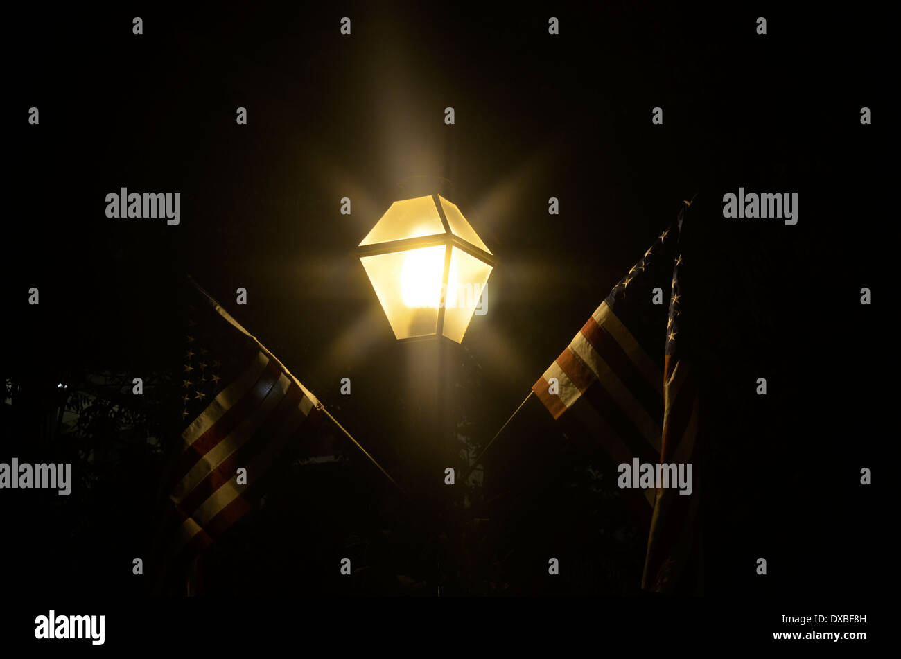 Flags on street lamp Stock Photo Alamy