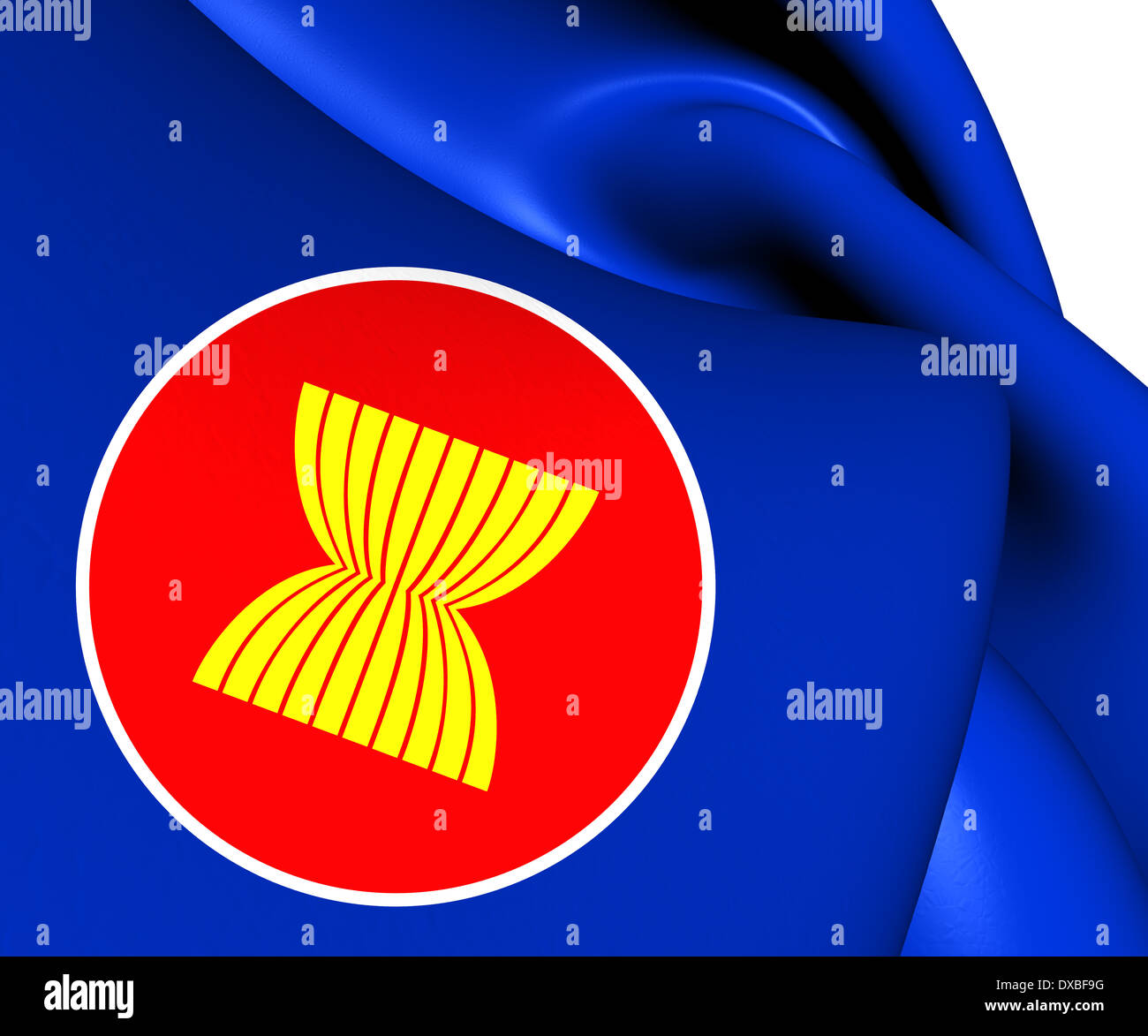 Flag of ASEAN. Close Up. Stock Photo