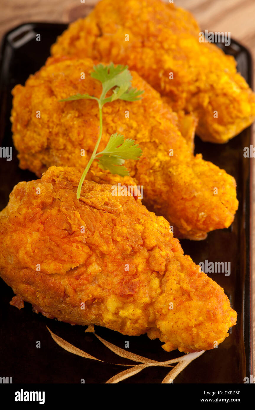 Crispy fried chicken wings, known as buffalo wings, golden brown batter