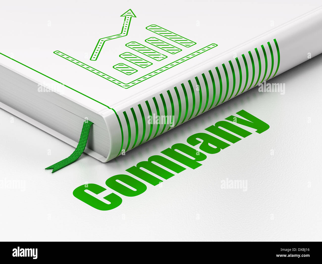 Finance concept: book Growth Graph, Company on white background Stock ...