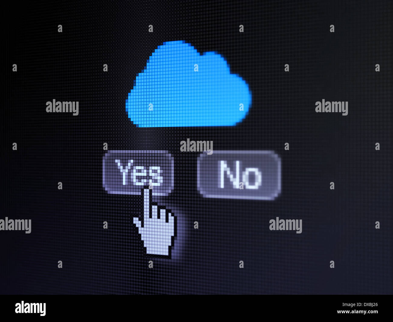 Cloud computing concept: Cloud on digital computer screen Stock Photo ...