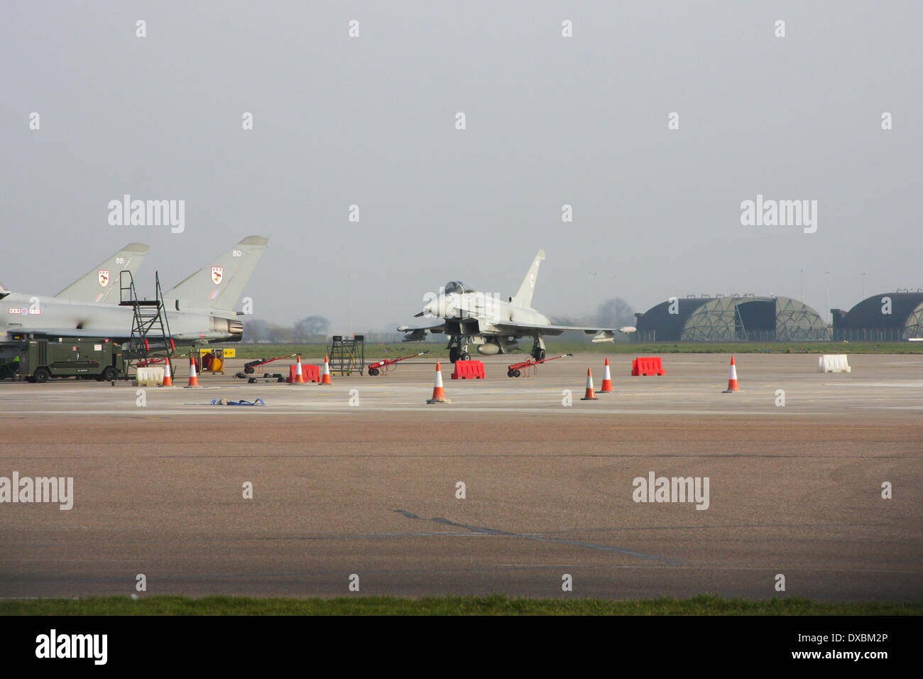 Typhoons on the Ramp at RAF Coningsby Stock Photo