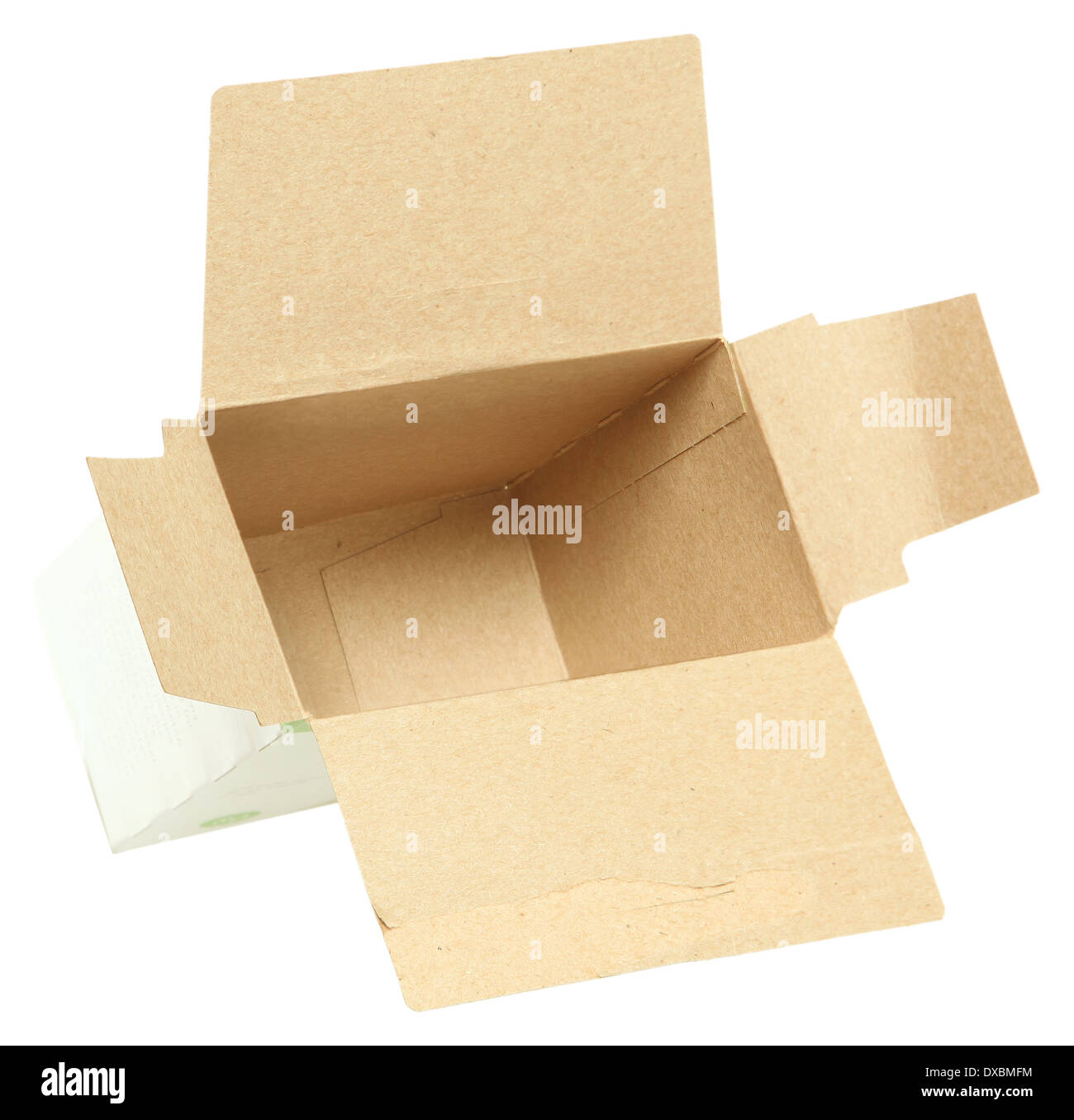 Small Empty Grocery Box over white. Stock Photo