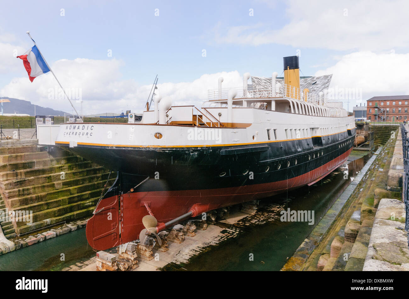 Nomadic, the only surviving White Star Line ship, built to ferry passengers to and from the Titanic Stock Photo