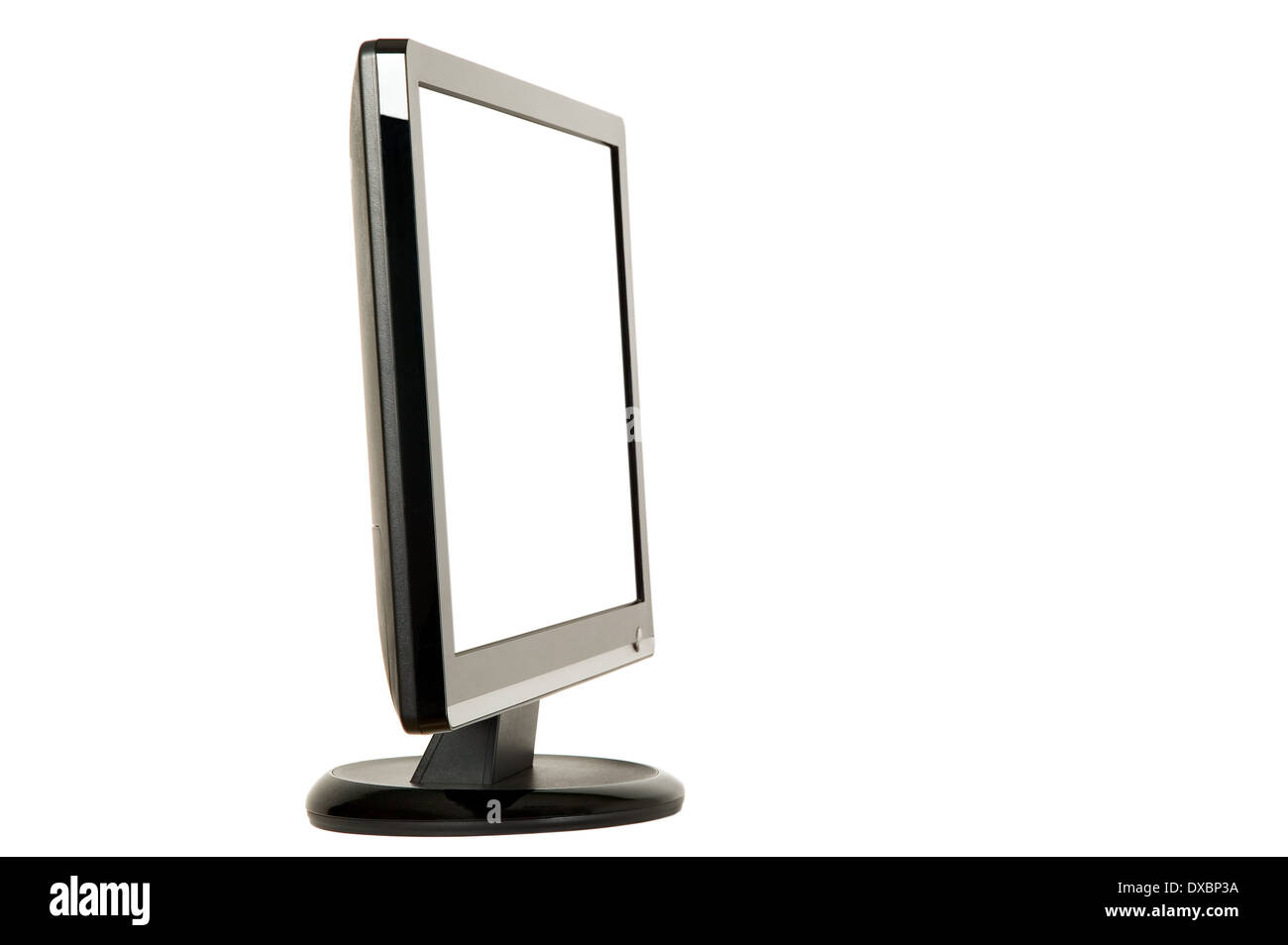 Modern black LCD monitor on white background Stock Photo