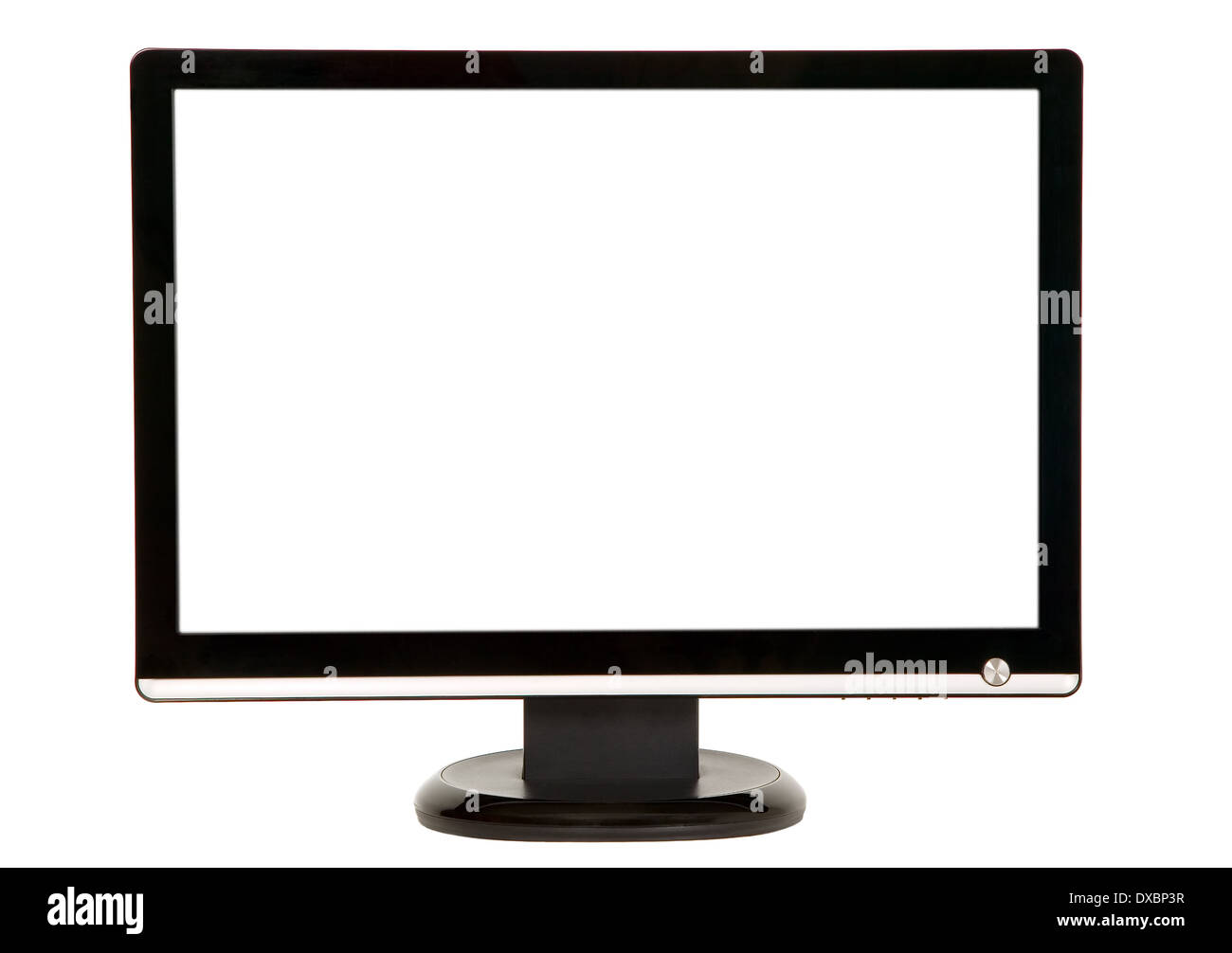 Modern black LCD monitor on white background Stock Photo