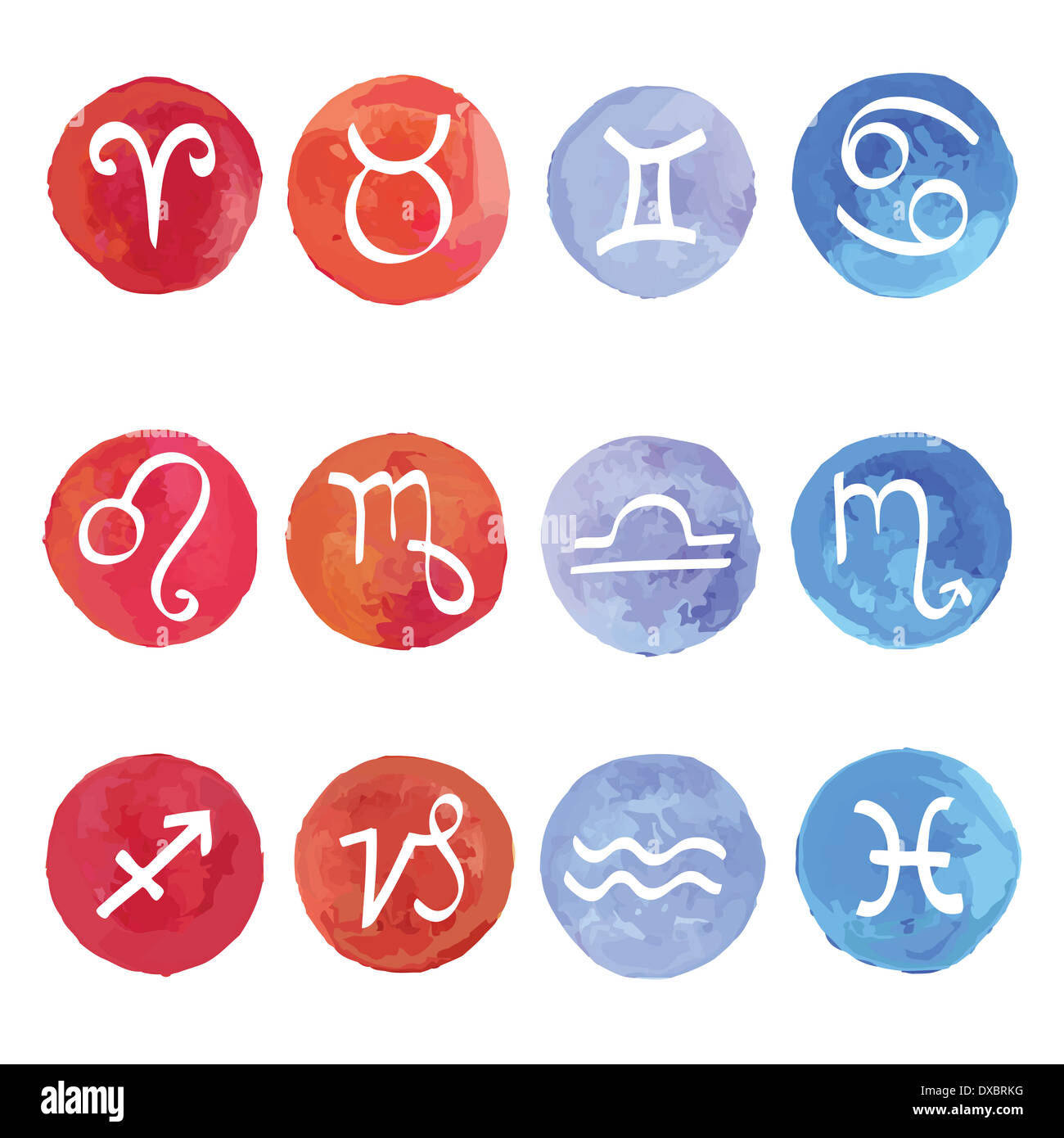 Watercolor Zodiac set Stock Photo Alamy