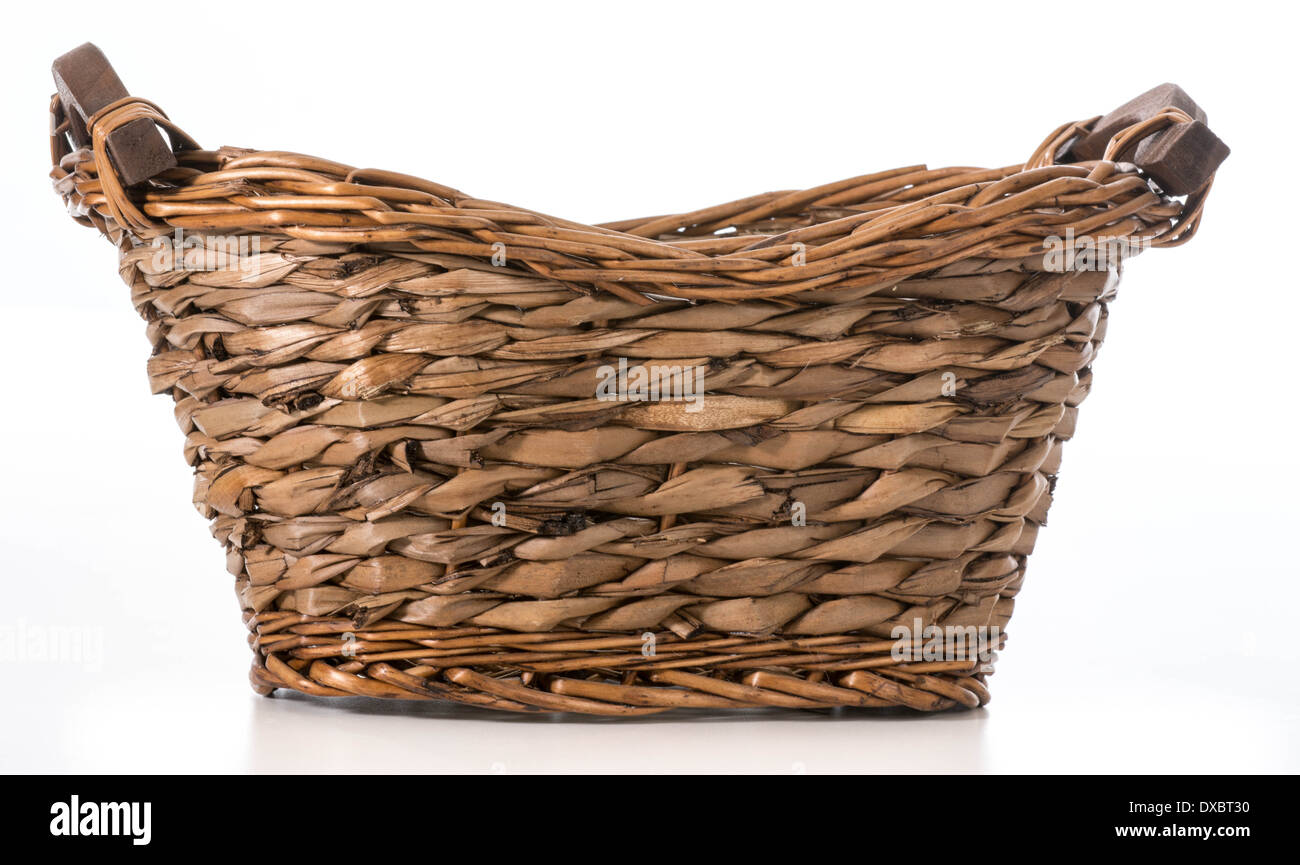 wicker basket isolated on white background Stock Photo - Alamy