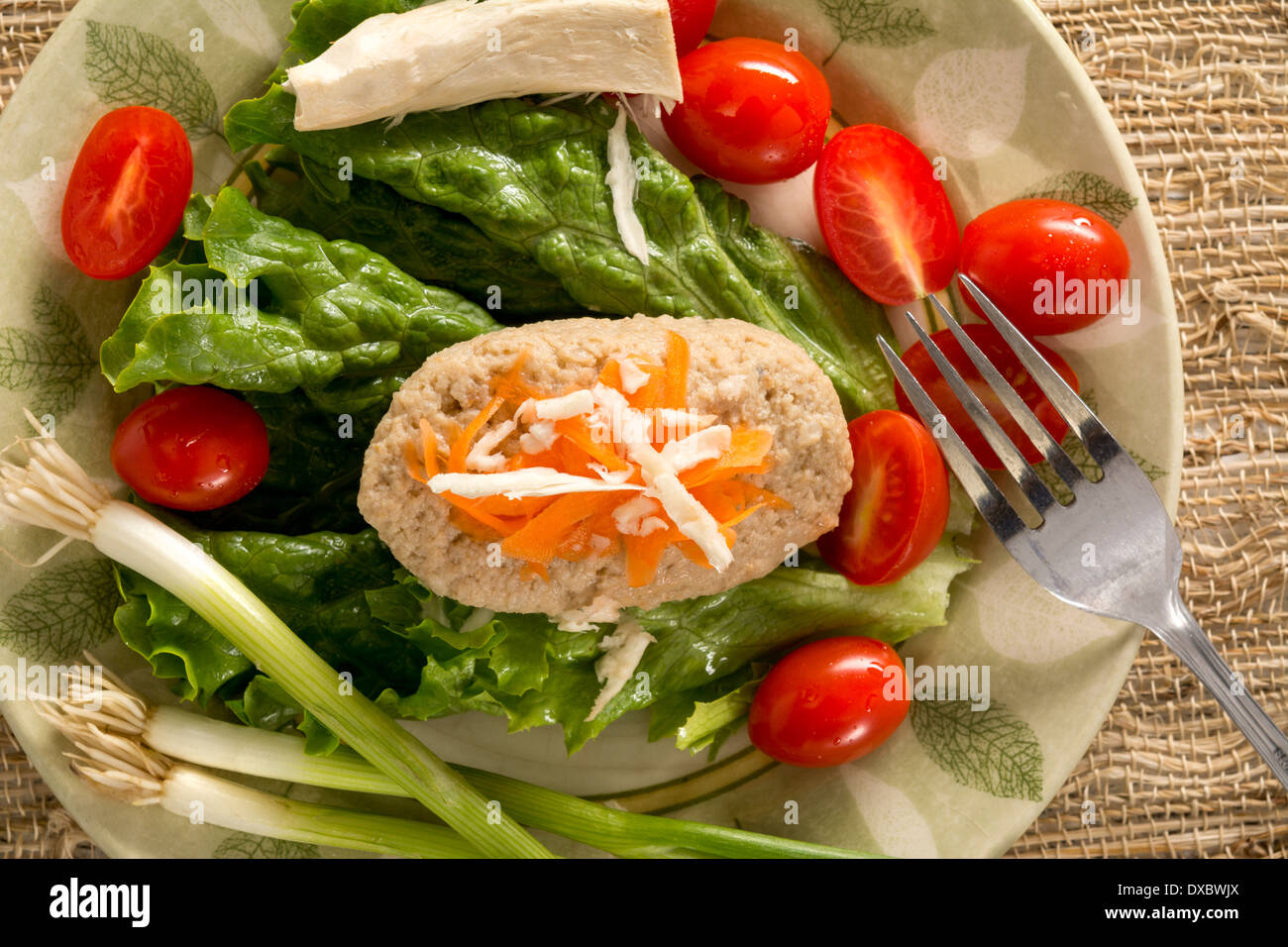Traditional Jewish Passover dish Gefilte Fish on Plate Stock Photo