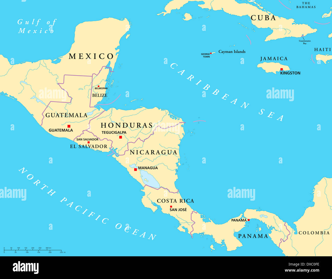Central America Map Stock Photos Central America Map Stock