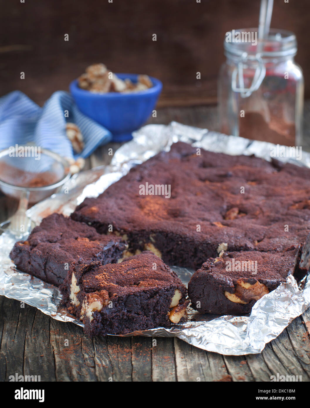 Chocolate Walnut Brownies Stock Photo - Alamy Chocolate Walnut Brownies Stock Photo - Alamy