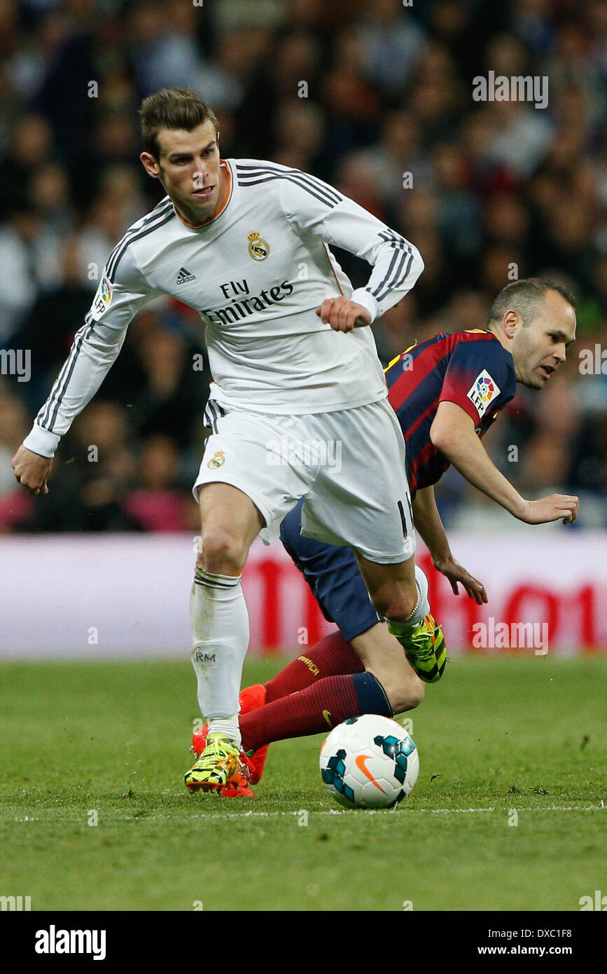 Madrid, Spain. 23rd March 2014.  La Liga football, Real madrid versus Barcelona. 'El Classico&quot; at Santiago Bernabeu stadium. The picture shows Gareth Bale (Wales midfielder of Real Madrid) Credit:  Action Plus Sports Images/Alamy Live News Stock Photo