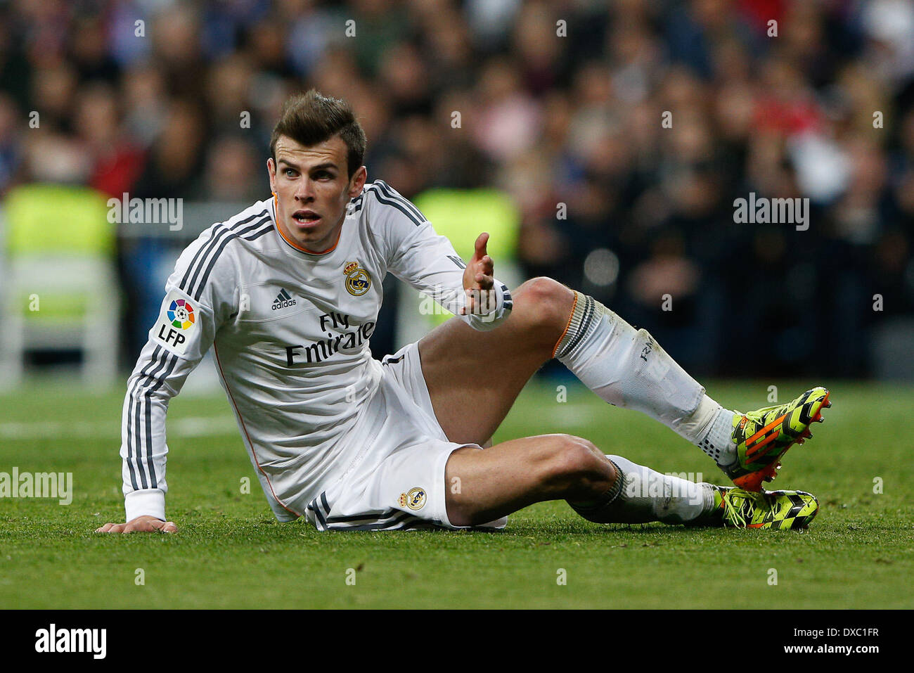 Madrid, Spain. 23rd March 2014.  La Liga football, Real madrid versus Barcelona. 'El Classico&quot; at Santiago Bernabeu stadium. The picture shows Gareth Bale (Wales midfielder of Real Madrid) Credit:  Action Plus Sports Images/Alamy Live News Stock Photo