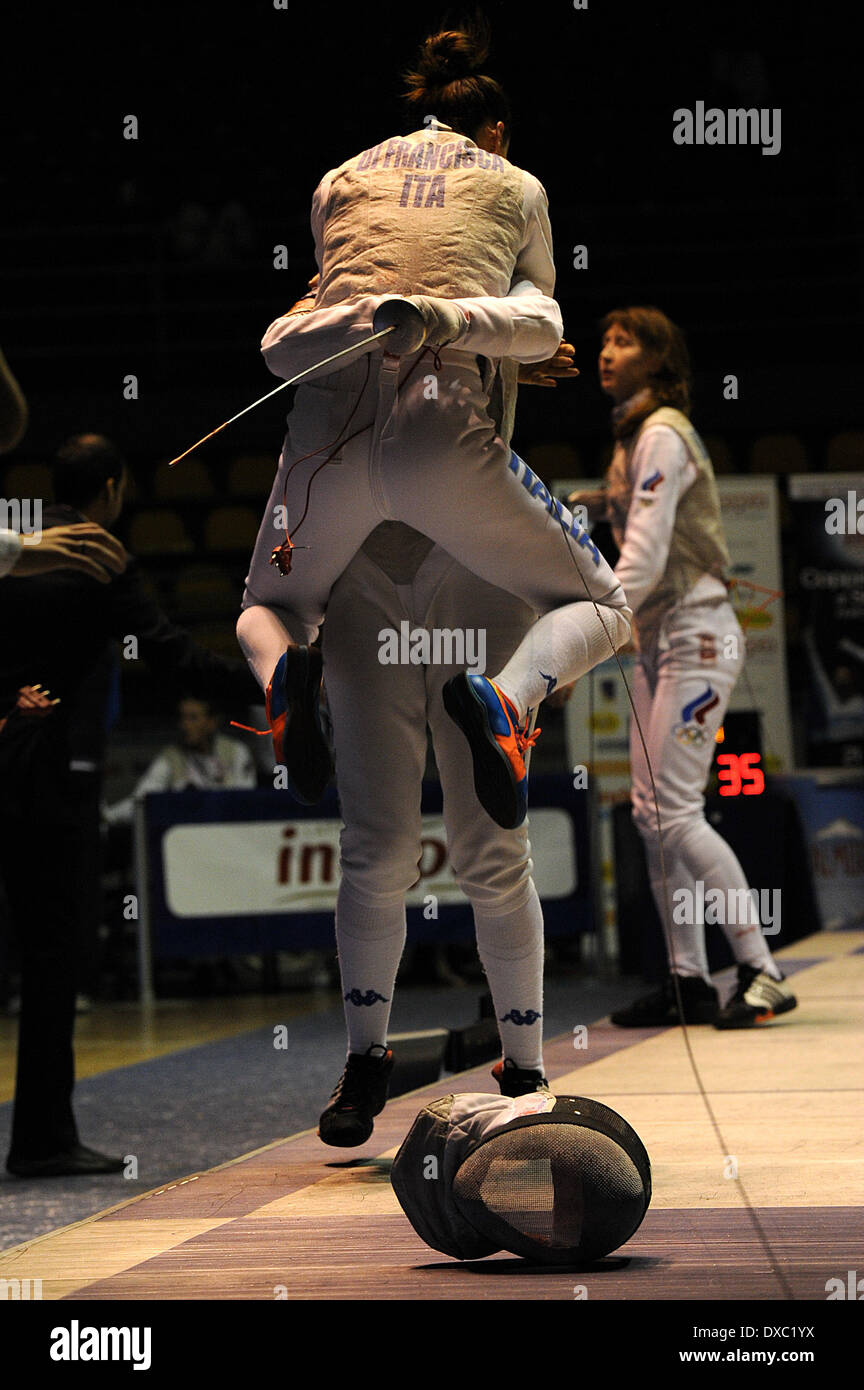 Turin, Italy. 23rd Mar, 2014. The Italian team wins the Womens Fencing