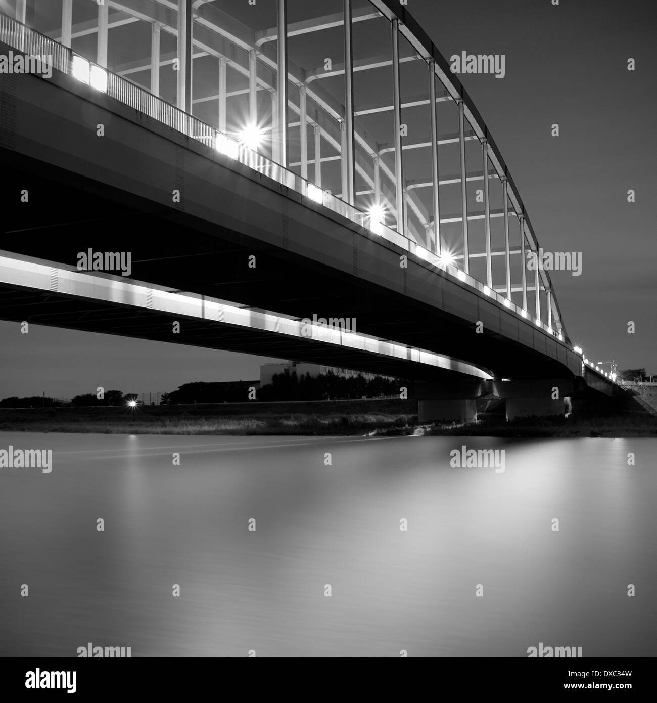 Bridge Over Tama River, Kanagawa Prefecture, Japan Stock Photo