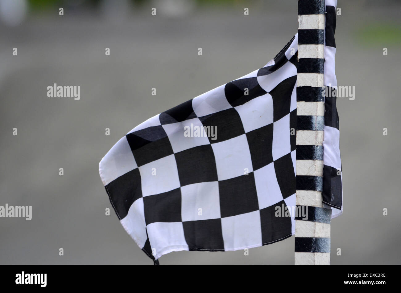 Checkered flag at the BMX track Stock Photo