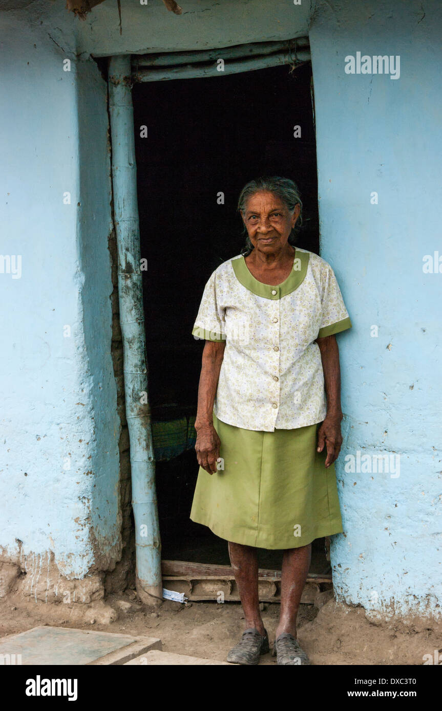 Elderly Afro-Peruvian woman in Yapatera, Piura. Peru. Stock Photo