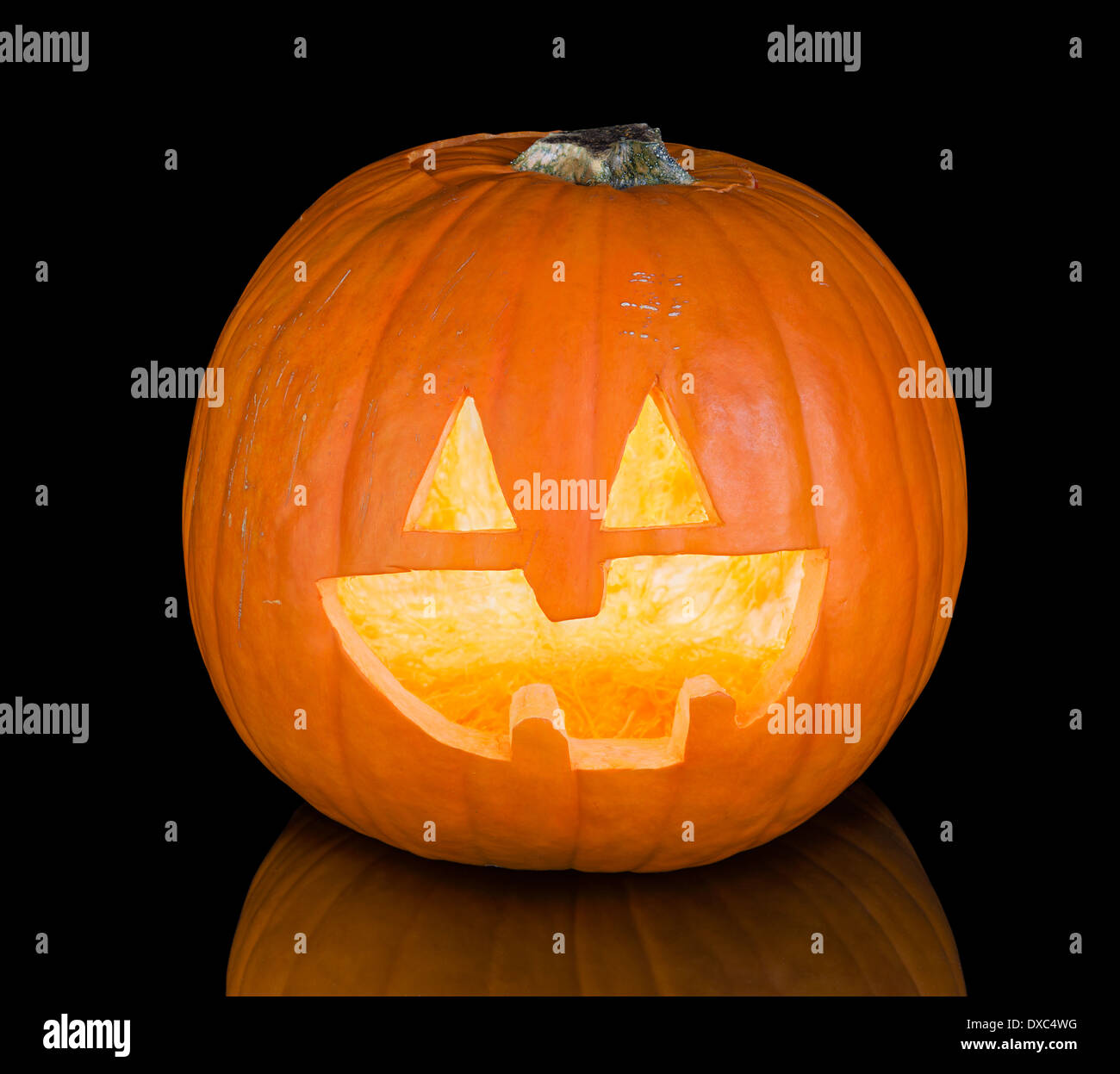 pumpkin halloween Jack O'Lantern isolated on black background Stock ...