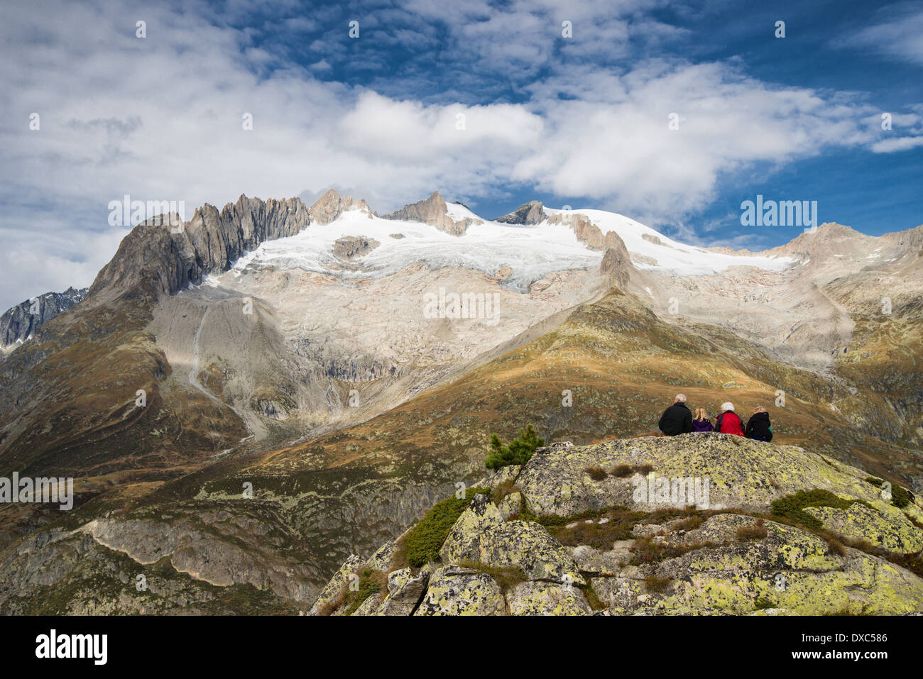 Mountains in the Swiss Alps, Valais, Switzerland, Europe Stock Photo
