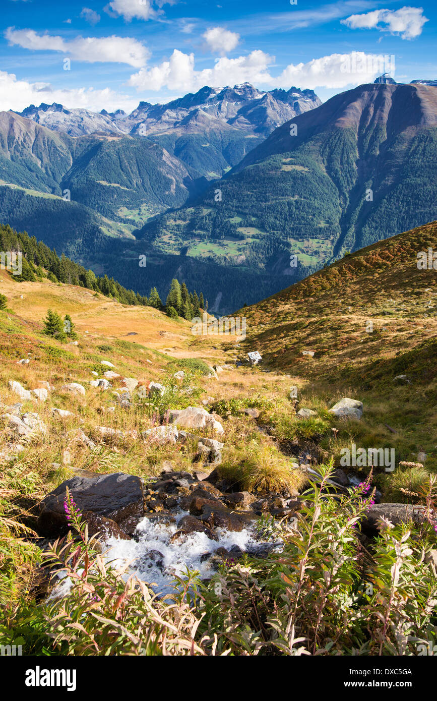 Landscape, Valais, Swiss Alps, Switzerland, Europe Stock Photo