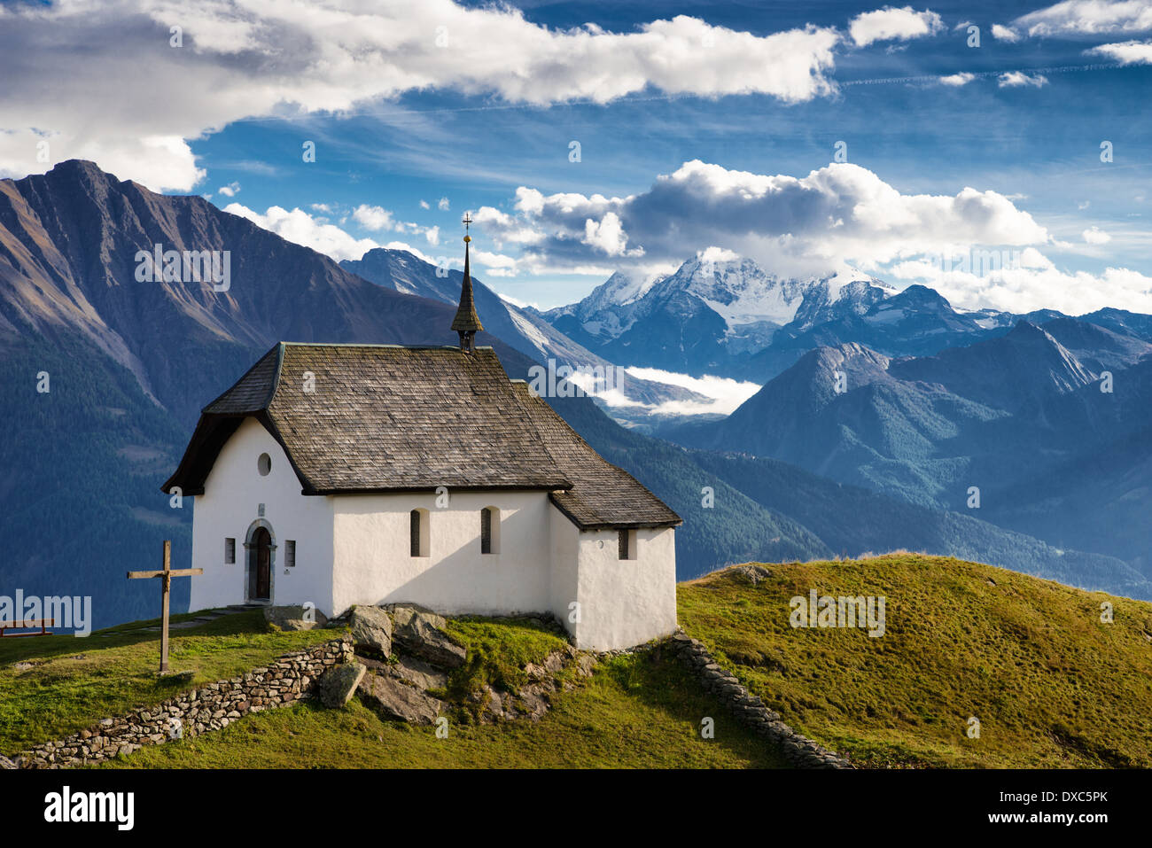 Chapel Maria zum Schnee, Bettmeralp, Valais, Swiss Alps, Switzerland, Europe Stock Photo
