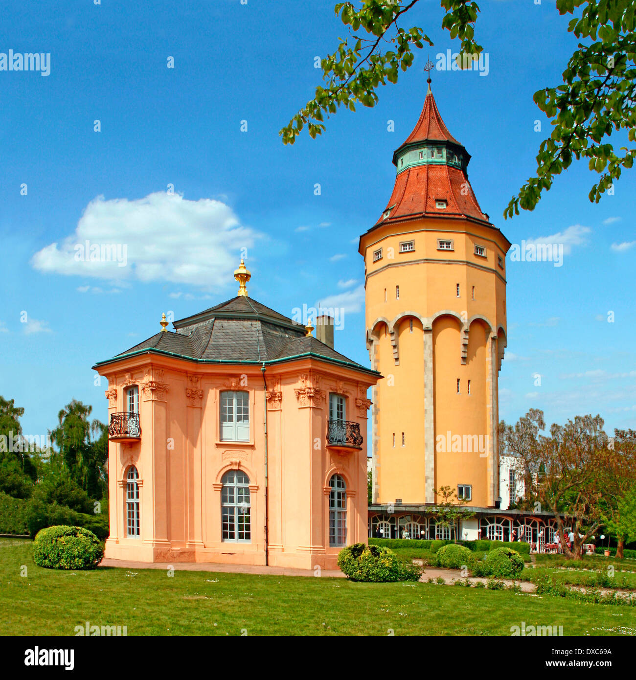 Pagodenburg, Wasserturm, Rastatt Stock Photo