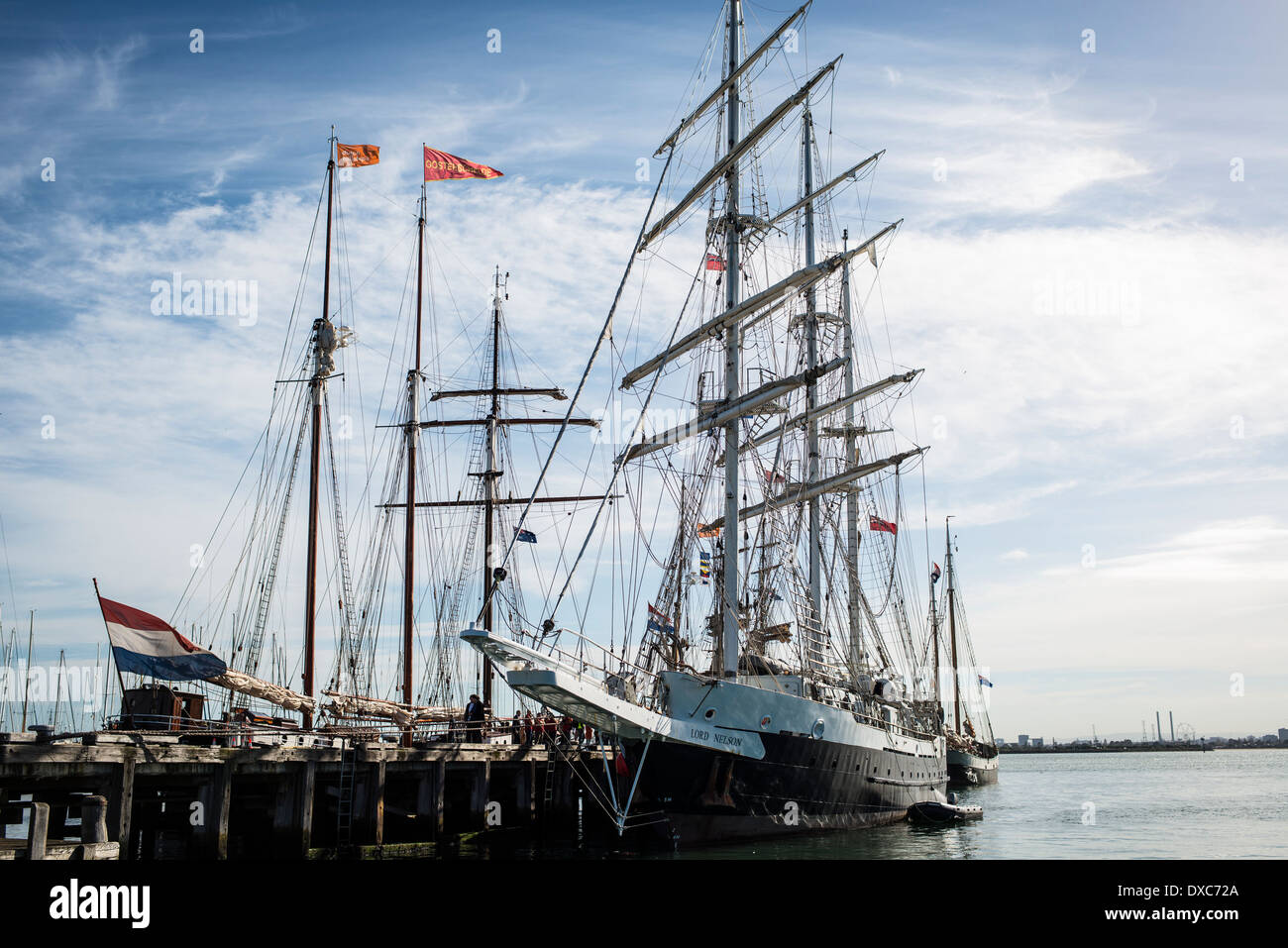 Square-rigged ships at Williamstown, Victoria Stock Photo